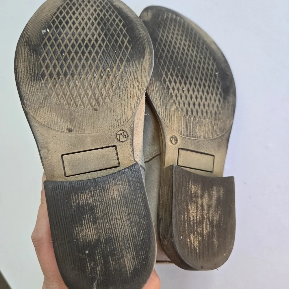 OTBT sandpiper grey suede leather hidden heel boot western made in romania 7.5 - Picture 7 of 8